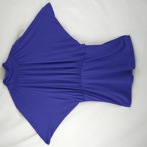 Geric Purple Cold Shoulder Top Size:L